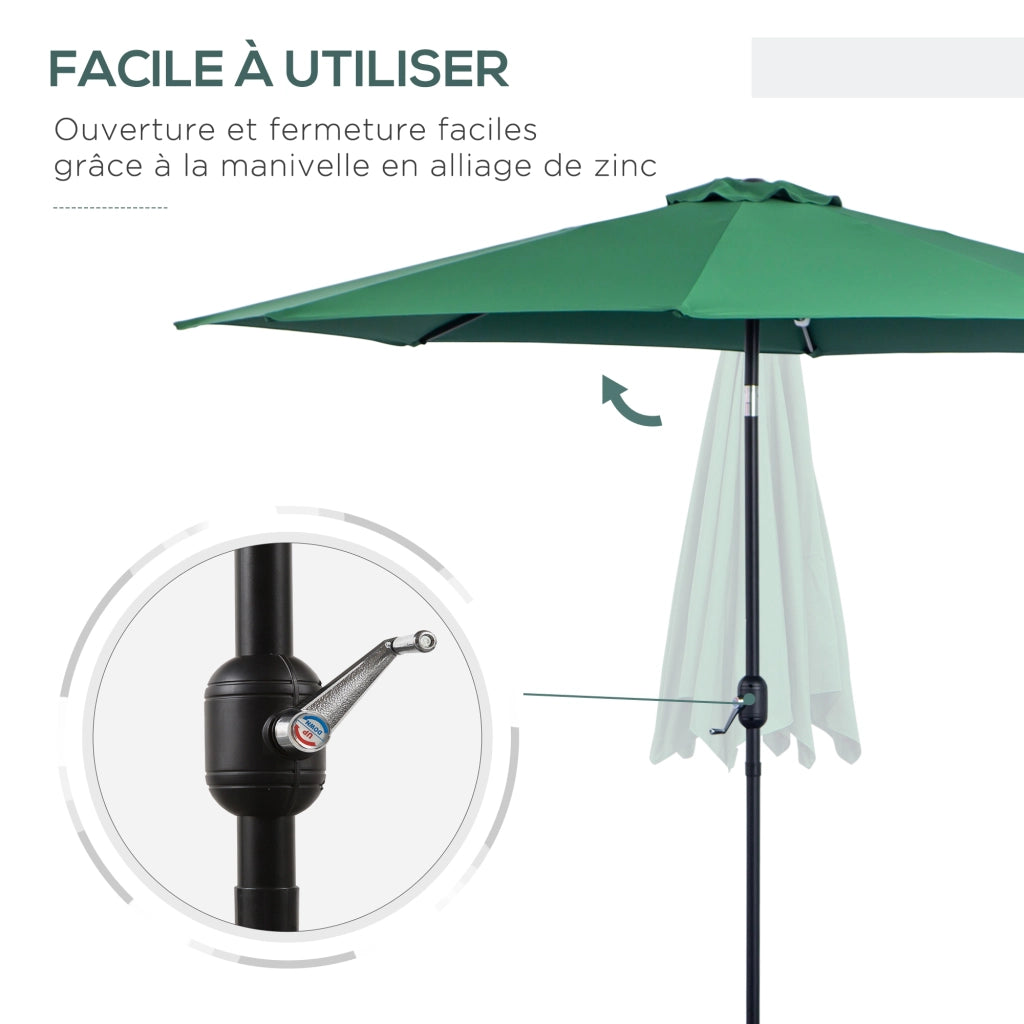 Ombrellone da giardino inclinabile ¨C Zephmum ¨C ? 3 m metallo verde