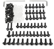 Imbottigliatura a vite a molla - M5/M6 viti - Anelli in nylon - Bucaneve in plastica - Adattatore per Yamaha YZF R6 1999-2002 - Materiale in alluminio - Kit di fissaggio