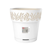 Vaso da Giardino Tondo Opera Gaia Bianco e Travertino 30 x 29 cm Stefanplast