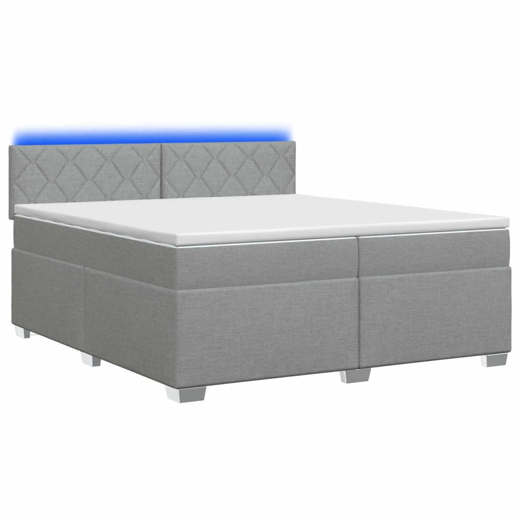 Letto con Box Spring, Materasso e LED Grigio Chiaro Tessuto 3452029