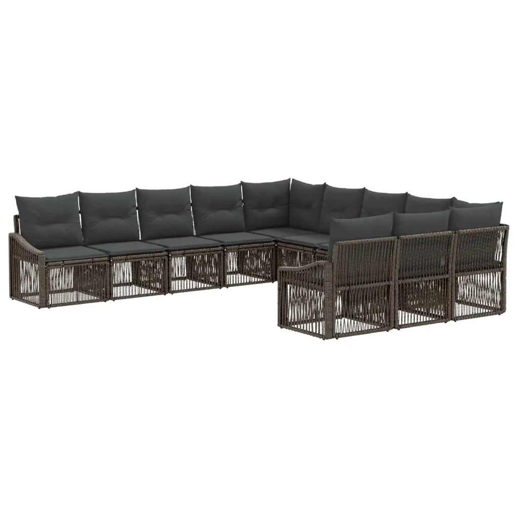 Set Divano da Giardino 11 pcs Grigio polyrattan 3436145
