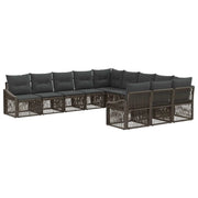 Set Divano da Giardino 11 pcs Grigio polyrattan 3436145