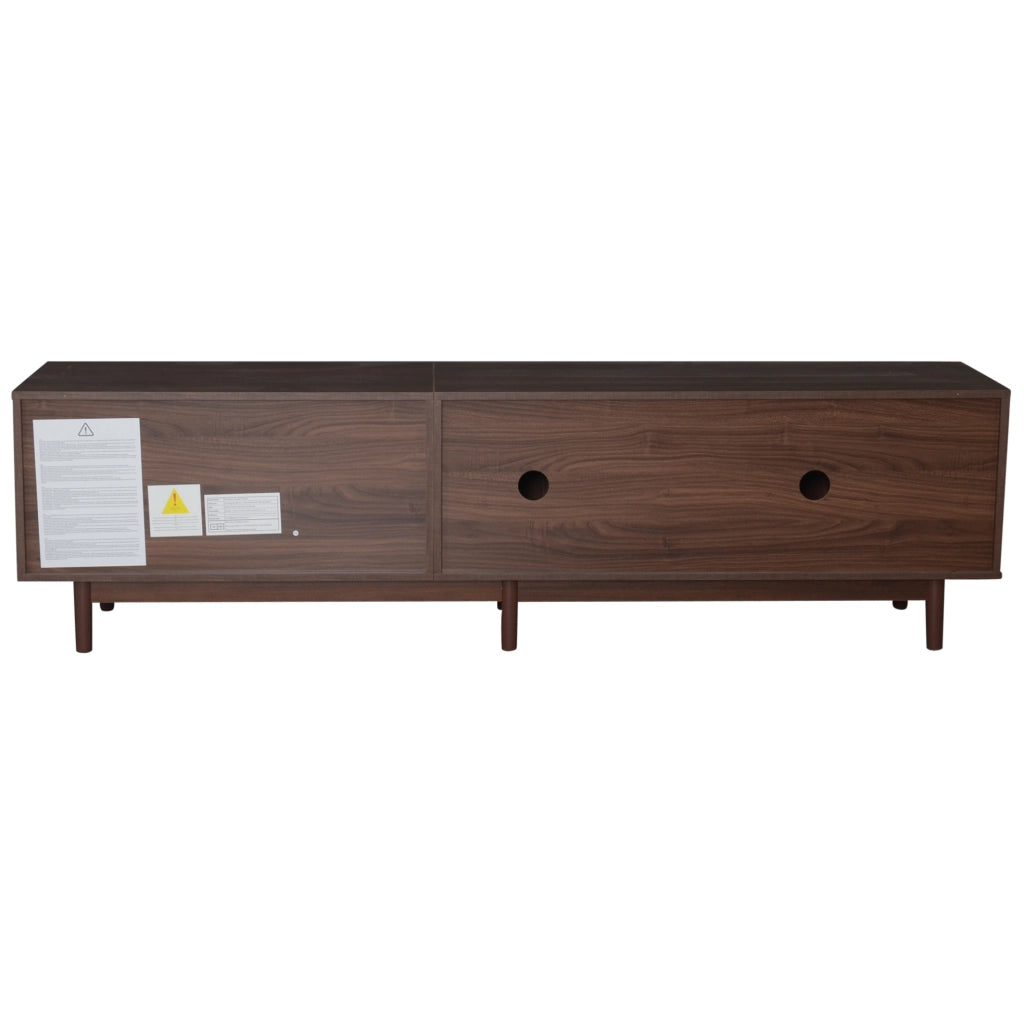 Mobile TV 190x40x52 cm con 3 ante scorrevoli e 2 cassetti in MDF marrone