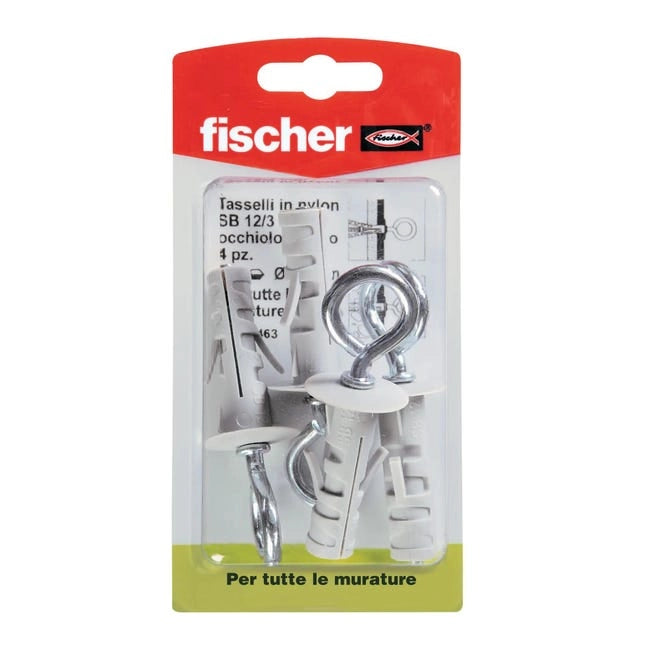 TASSELLO CON OCCHIOLO CHIUSO SB 12/3 - Ø 12x45 mm - 50 pezzi- FISCHER