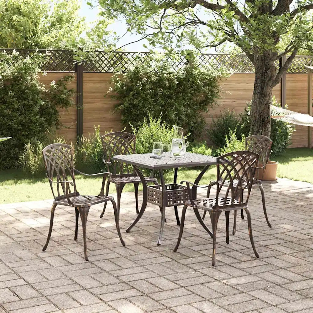 Set di Tavolo da Giardino 5 pcs Bronzo Alluminio pressofuso 3334760