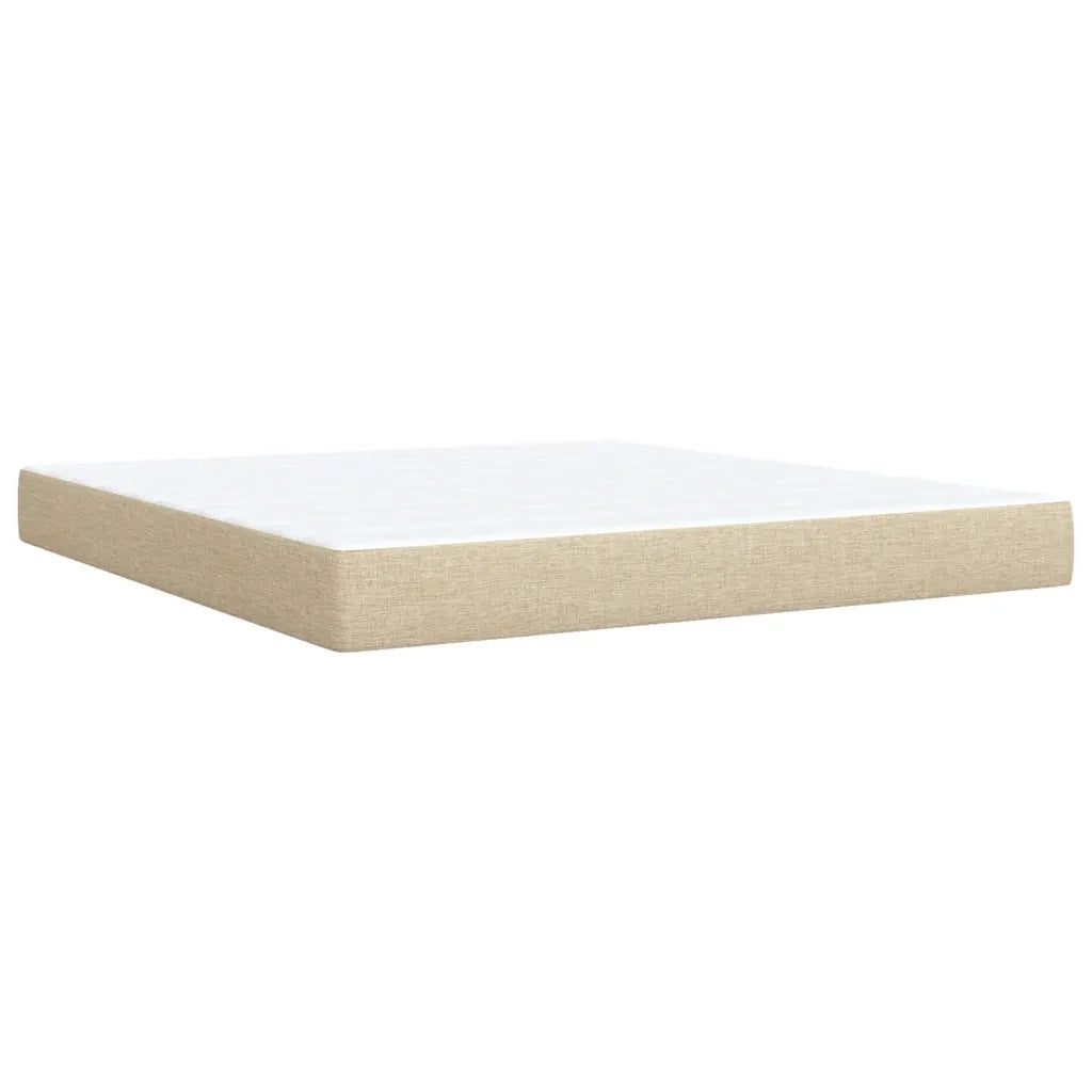 Giroletto a Molle con Materasso Crema 180x200 cm in Tessuto 3288265
