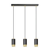 Lampadario Emibig Fumiko 3xGU10 nero/oro metallo regolabile