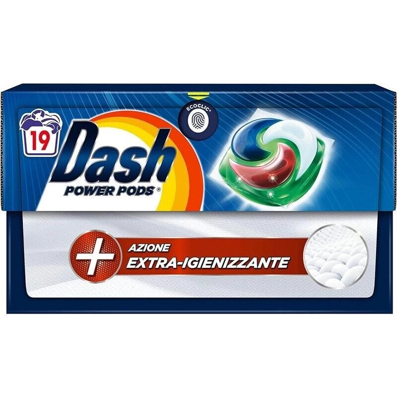 DASH PODS DETERSIVO PER LAVATRICE DA 19 LAVAGGI EXTRA IGIENIZZANTE