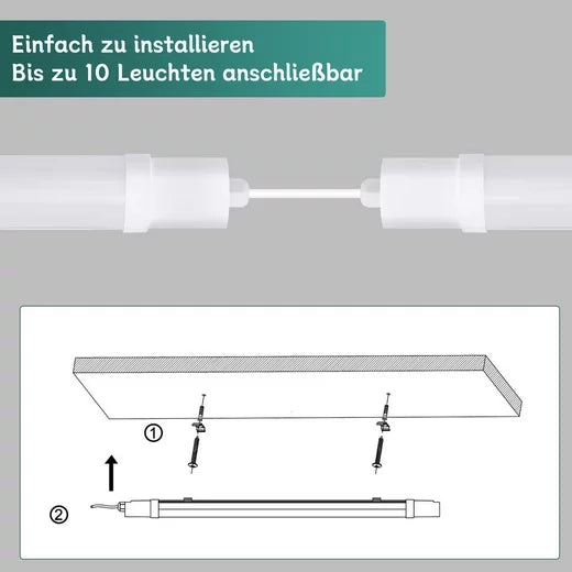 ZMH Lampada da soffitto LED 120 cm 36W luce interrato tubo fluorescente IP65 per corridoio
