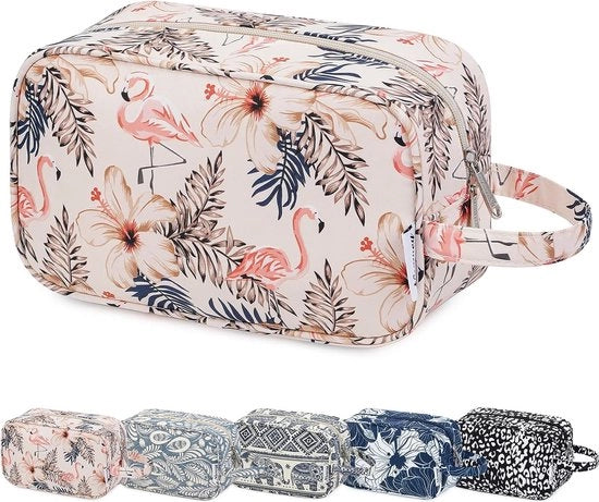 Bagno per donne, borse, accessori per bagno, articoli da toeletta, cosmetici (beige, flamingo)