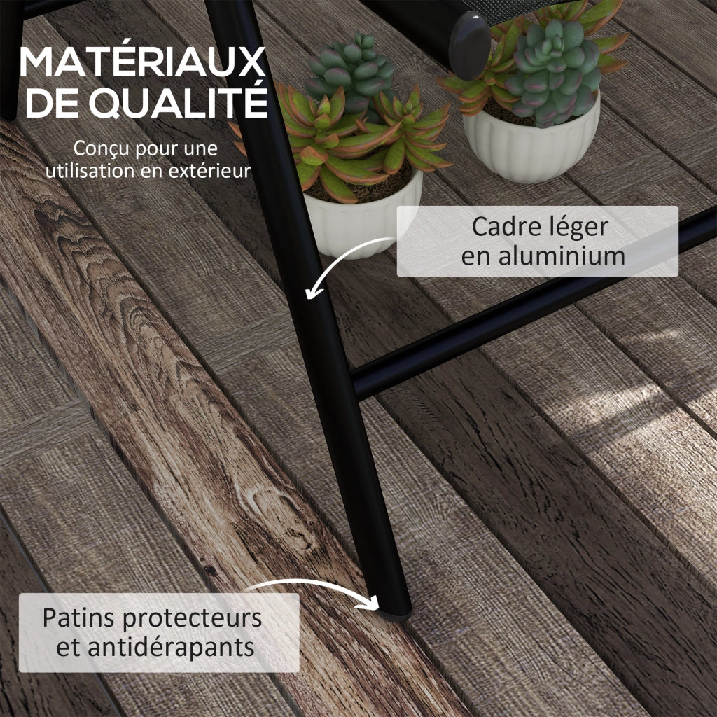 Sedia da giardino pieghevole ¨C zephmum ¨C nera, struttura in metallo, 54x67x108 cm