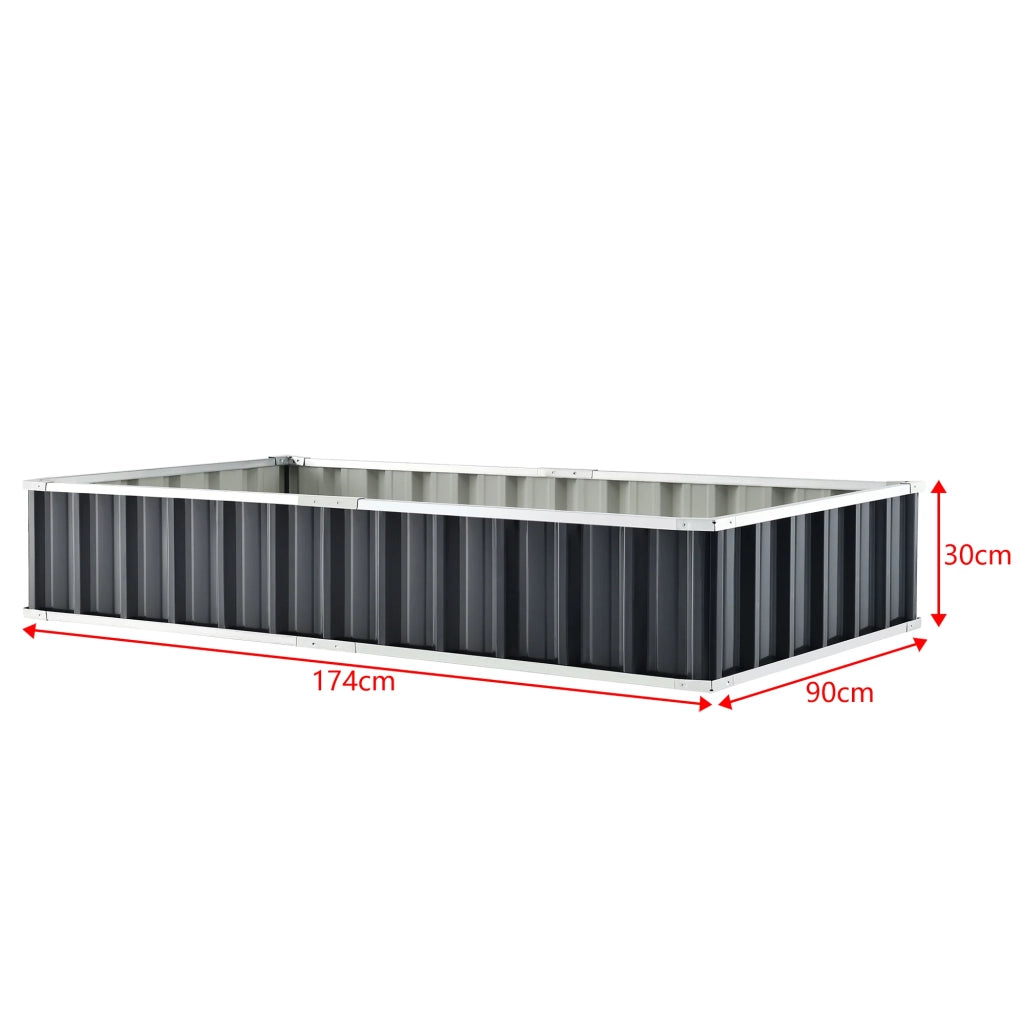 Fioriera rettangolare in acciaio zincato 174 x 90 x 30 cm antracite 03_0007191
