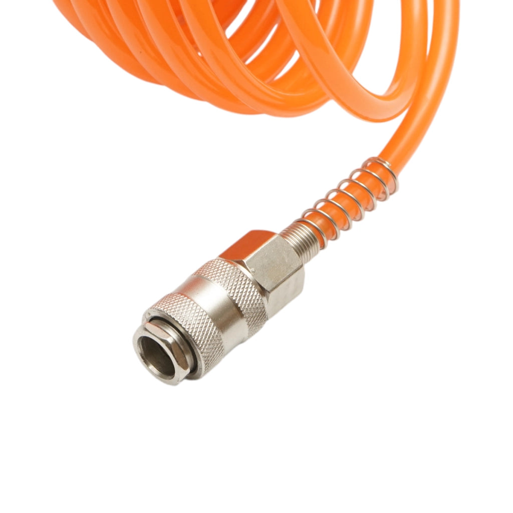 Tubo flessibile a spirale per aria compressa, 5 m, Ø 5 mm, attacco rapido 1/4