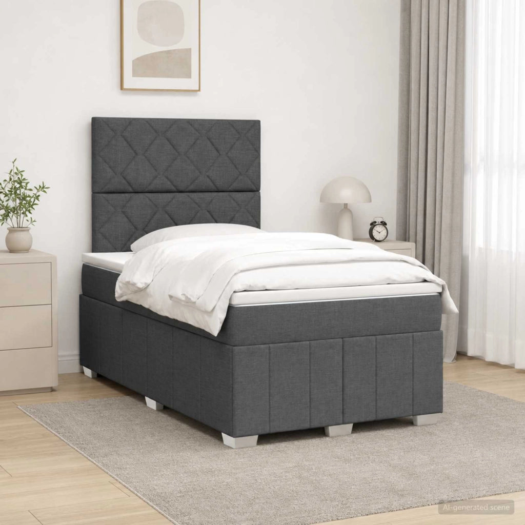 Letto box spring con materasso Grigio Scuro 120 x 200 cm 3454121
