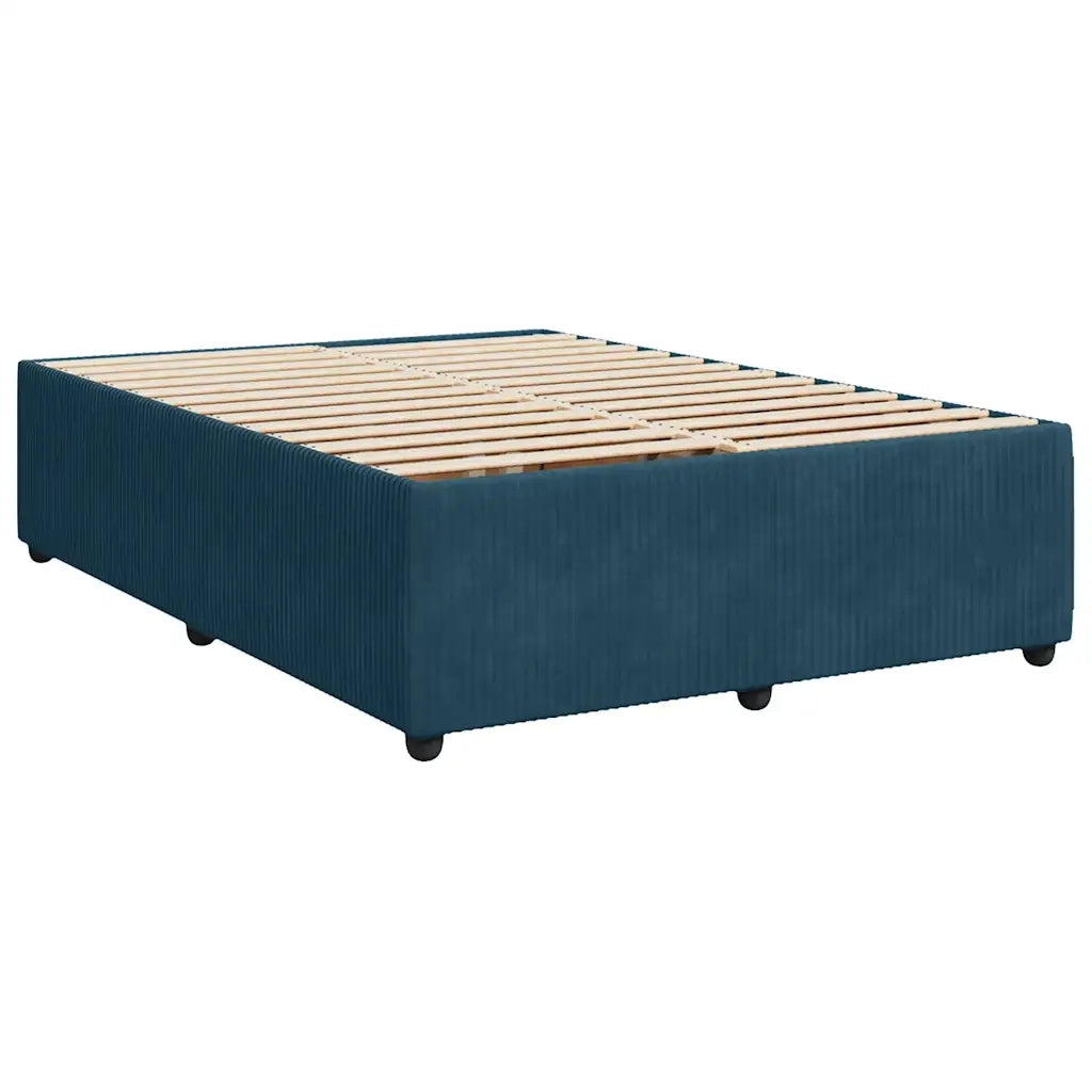 Giroletto a Molle con Materasso Blu 140x190 cm in Velluto