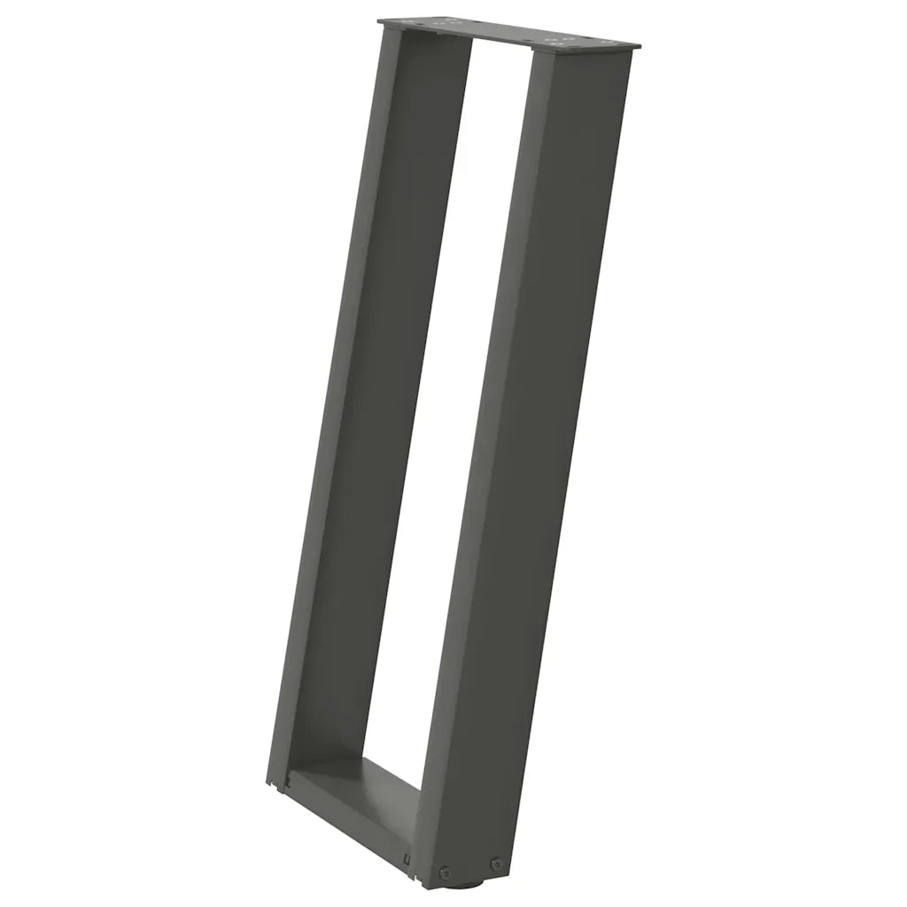 Gambe per tavolo consolle a forma di U 2 pz Antracite 28x(72-73) cm Acciaio 4012778