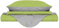 Copripiumino 1 Piazza e Mezzo con Sacco e Federe Doubleface Verde Acido/Grigio Chiaro