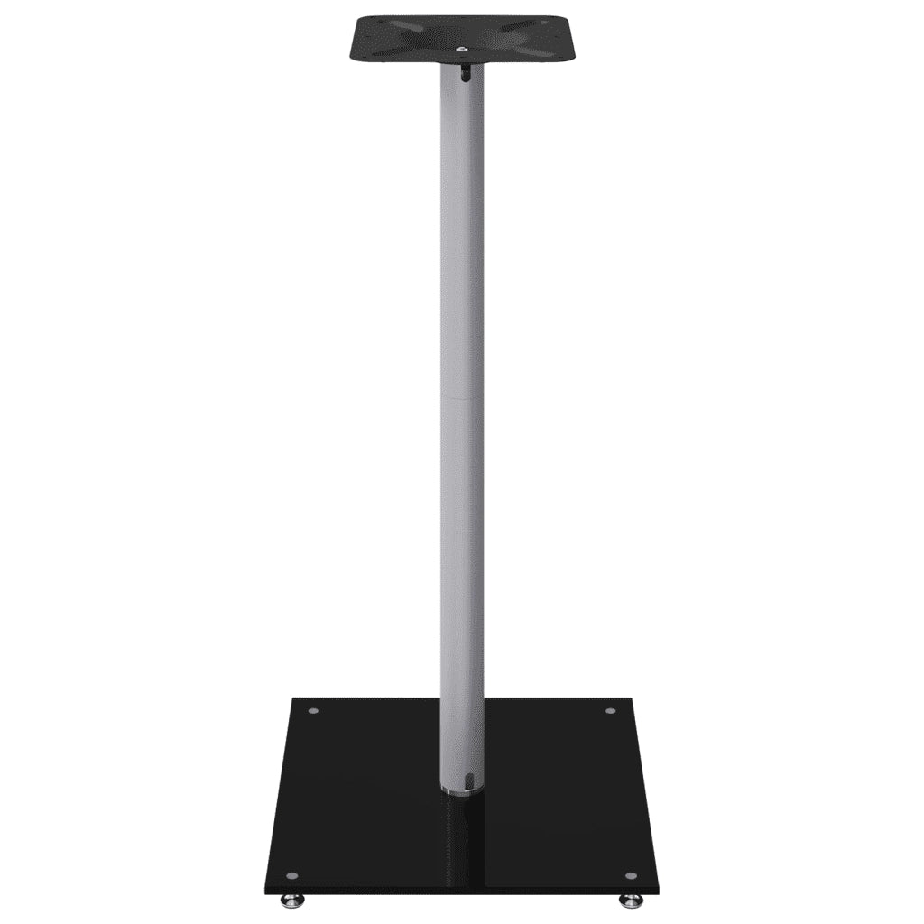 Pedane Casse 2pz Nero Argento Vetro Temperato Design 1 Pilastro 51816