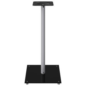 Pedane Casse 2pz Nero Argento Vetro Temperato Design 1 Pilastro 51816