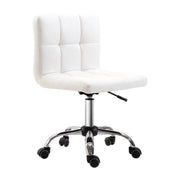SEDIA GIREVOLE REGOLABILE IN PELLE SINTETICA 46 X 51 X 76-88 CM BIANCA