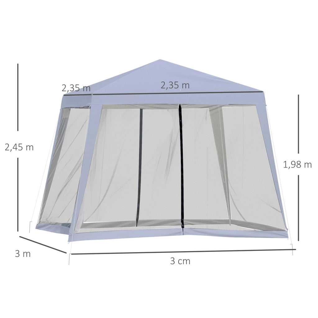 Carpa da Giardino ¨C zephmum ¨C Grigio 3x3 m con Rete Moschiera