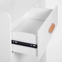 Credenza Moderna con Armadietto e Cassetto, Mobile Multiuso in Legno per Cucina e Salotto, 80 x 29.5 x 96cm Bianco