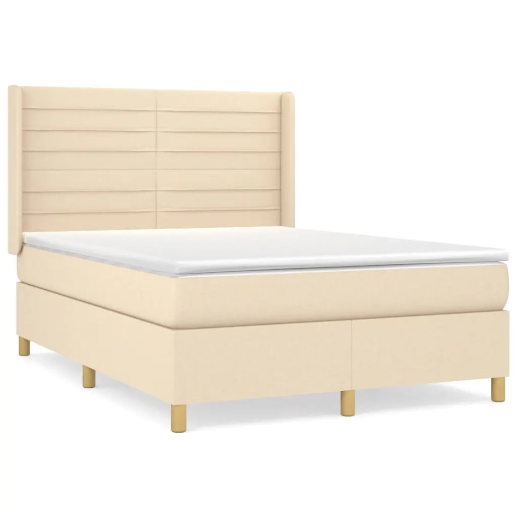Giroletto a Molle con Materasso Crema 140x19 cm in Tessuto 3132070