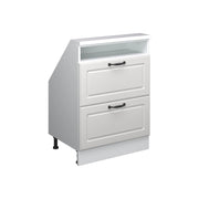 Mobile sottotetto Rion Bianco rustico/Bianco con 2 cassetti Vicco
