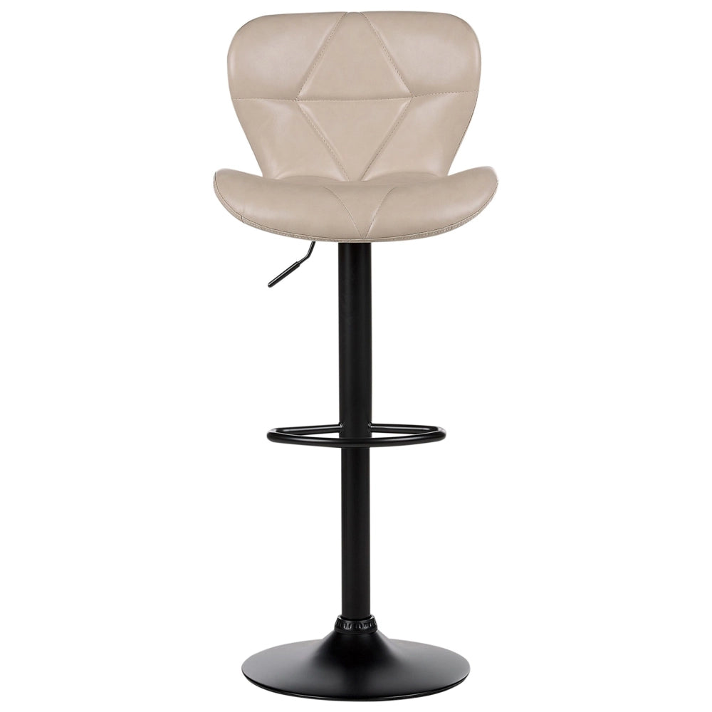 Set di 2 sgabelli in ecopelle beige chiaro con altezza regolabile sedia da bar moderna da cucina
