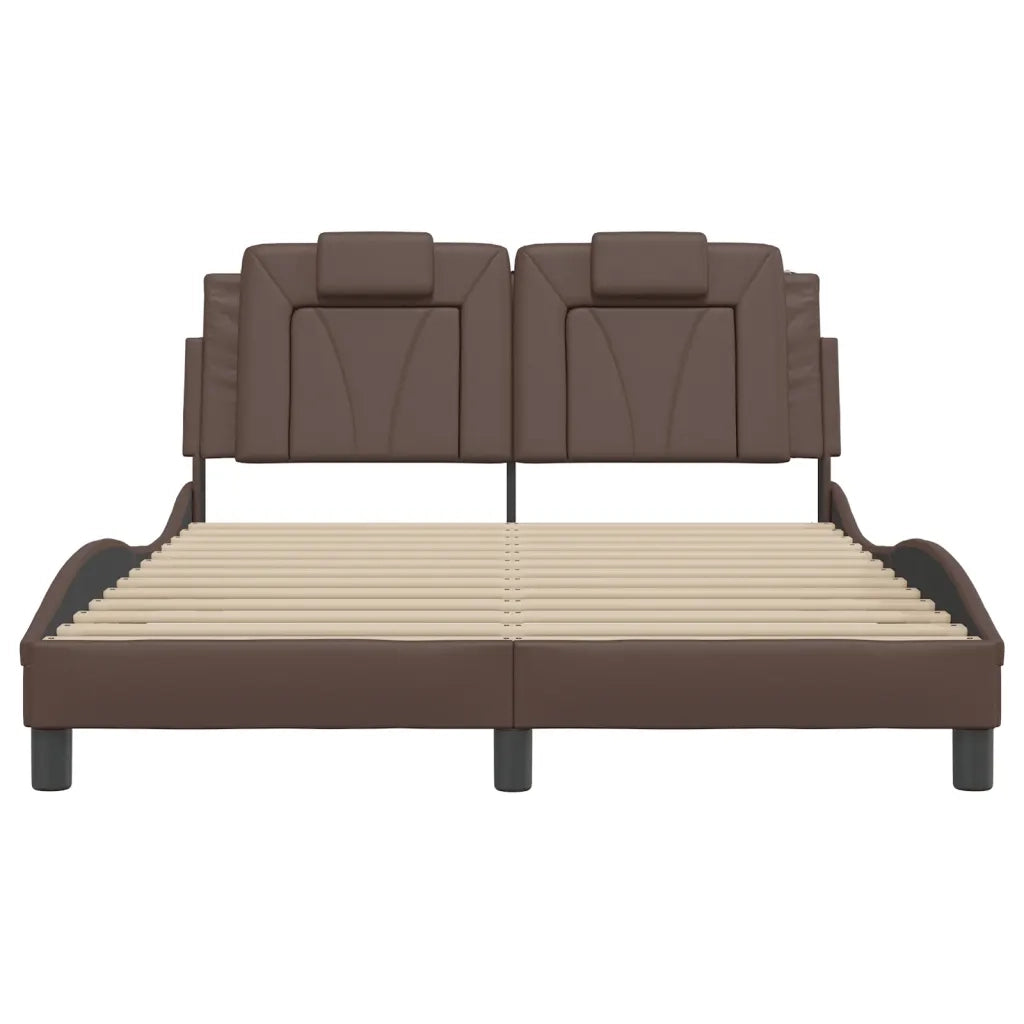 Giroletto Viana con LED senza Materasso Marrone 140x190 cm 3214017
