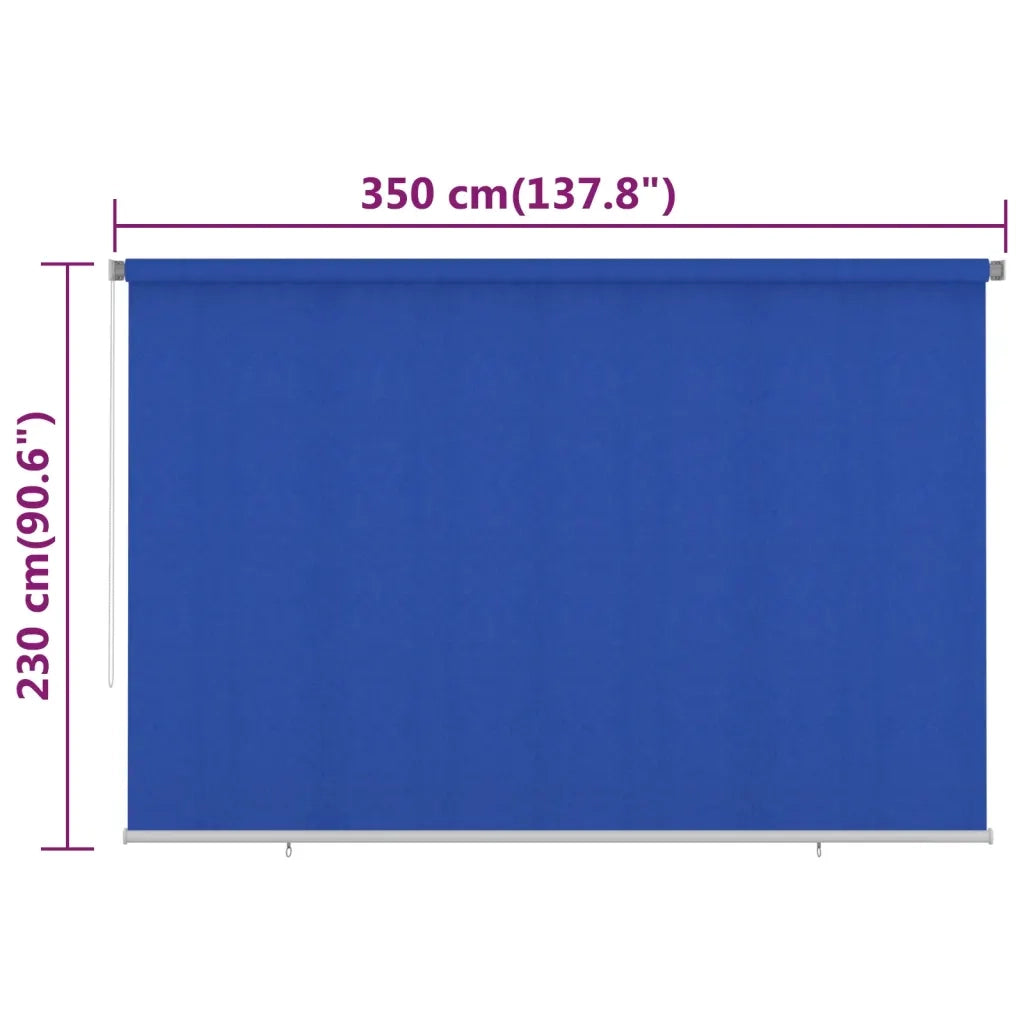 Tenda a Rullo per Esterni 355(L)x230(A) cm Blu HDPE 312859