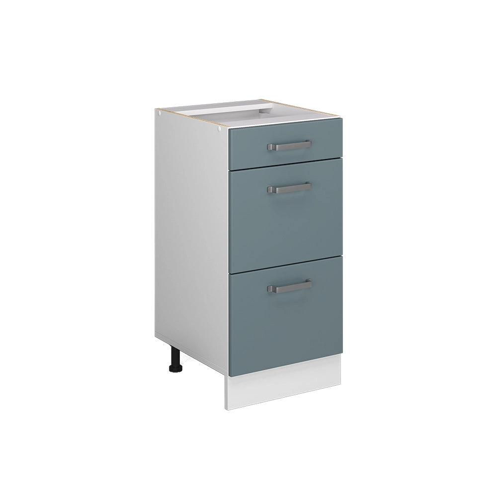 Vicco Mobiletto base per cucina Grigio-blu 40 cm con cassetti, senza piano di lavoro