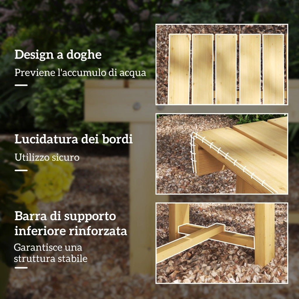 Panchina da Giardino a 2 Posti Impermeabile in Legno di Abete, 110x38x35 cm