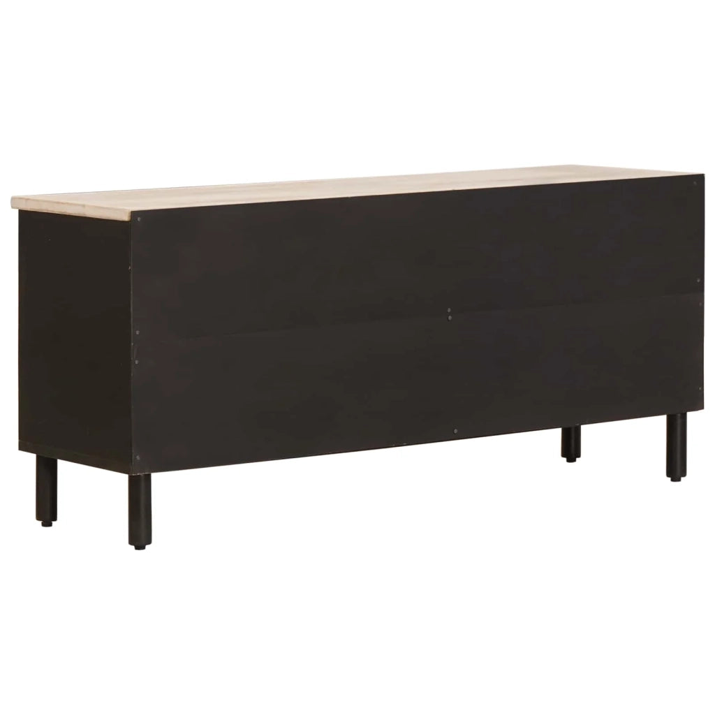 Mobile porta TV rettangolare con cassetto design moderno e minimalista 100 x 33 x 46 cm legno di mango bianco 02_0057768