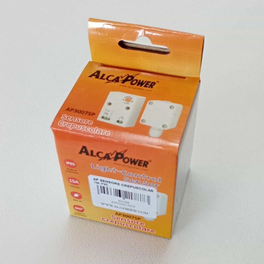 Alca power sensore crepuscolare 15a ip65 con angolo di rilevamento di 360°