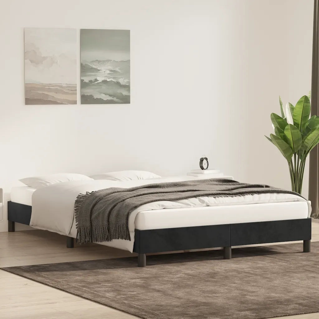vidaXL Giroletto senza Materasso Nero 140x220 cm in Velluto
