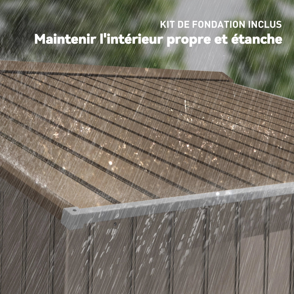 Casetta da giardino 5,4 m2 - Xylo - Acciaio galvanizzato kaki 277x195x192 cm