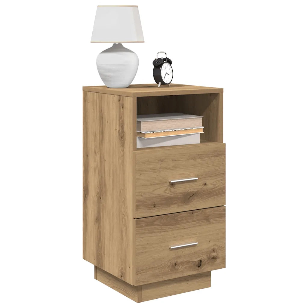 vidaXL Comodino con 2 Cassetti Rovere Artigianale 36x36x68 cm