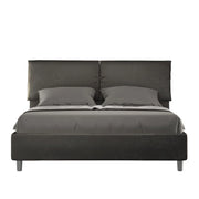 Letto imbottito Matrimoniale 160x190 cm Mados - Con rete,Microfibra,Grigio