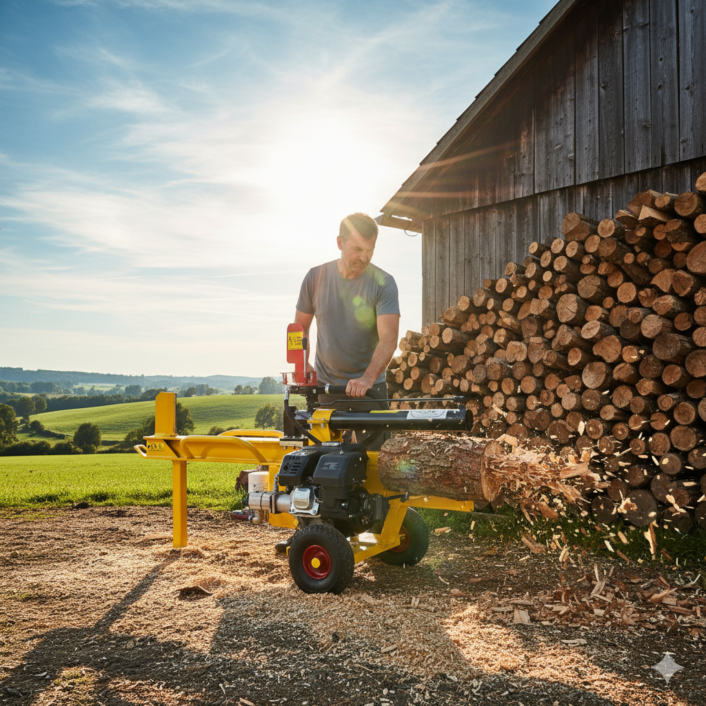 Spaccalegna Orizzontale con Motore a Benzina Spinta 11 Tonnellate Famag SL11 B 600