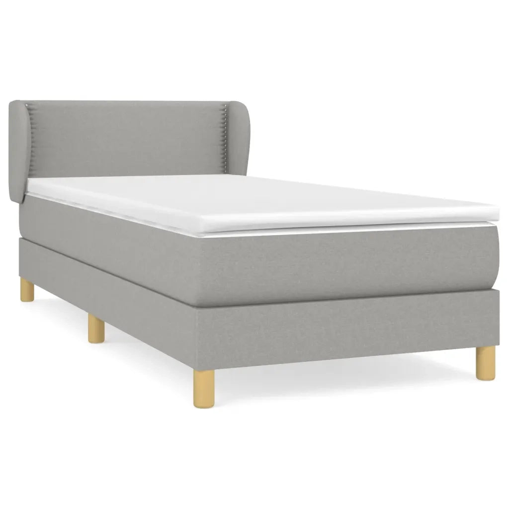 Giroletto a Molle con Materasso Grigio Chiaro 90x200 cm Tessuto cod mxl 63306