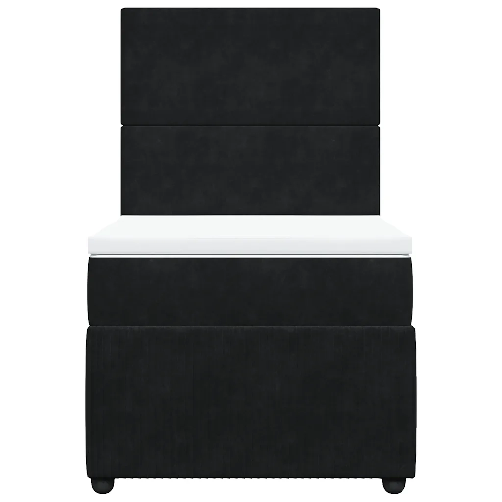 Giroletto a Molle con Materasso Nero 90x190 cm in Velluto 3292210