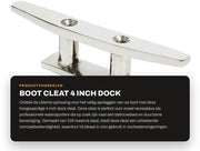 Cleat di ormeggio 4" - Acciaio inossidabile 316 - Duraturo - Qualità marina - Viti - Resistente alla corrosione - Imbarcazione di ancoraggio