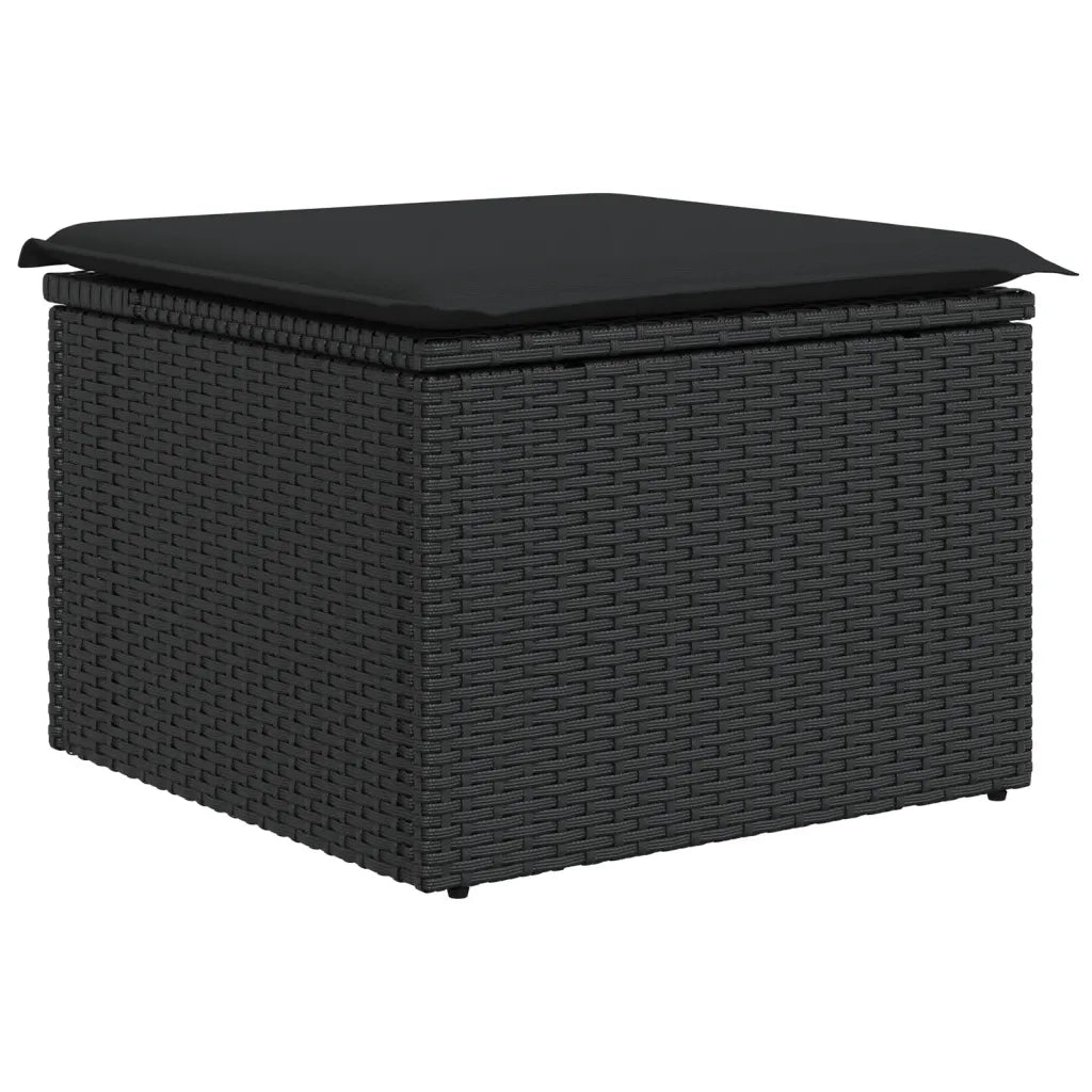 Set Divani da Giardino 5 pz con Cuscini in Polyrattan Nero 3255936