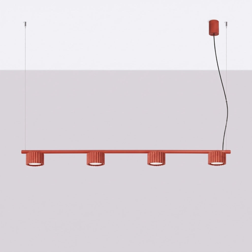 Lampadario AURA 4 rosso Gx53