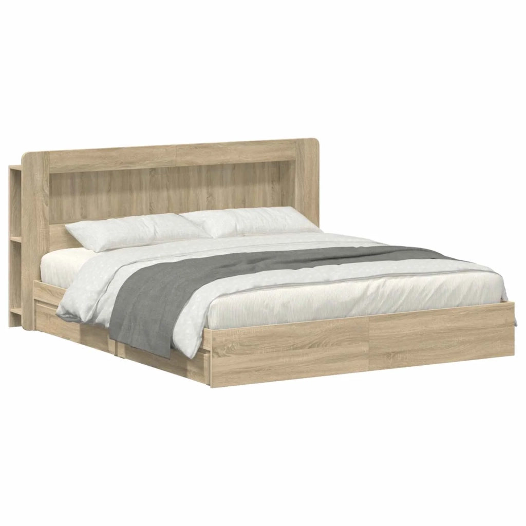 Telaio del letto con storage Rovere Sonoma 180 x 200 cm