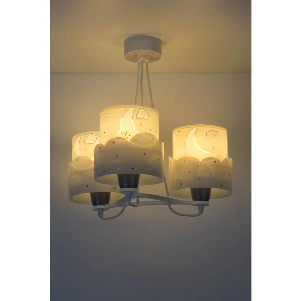 LÚZETE - LÁMPARA INFANTIL 3 LUCES NEW MOON E27 GRIS