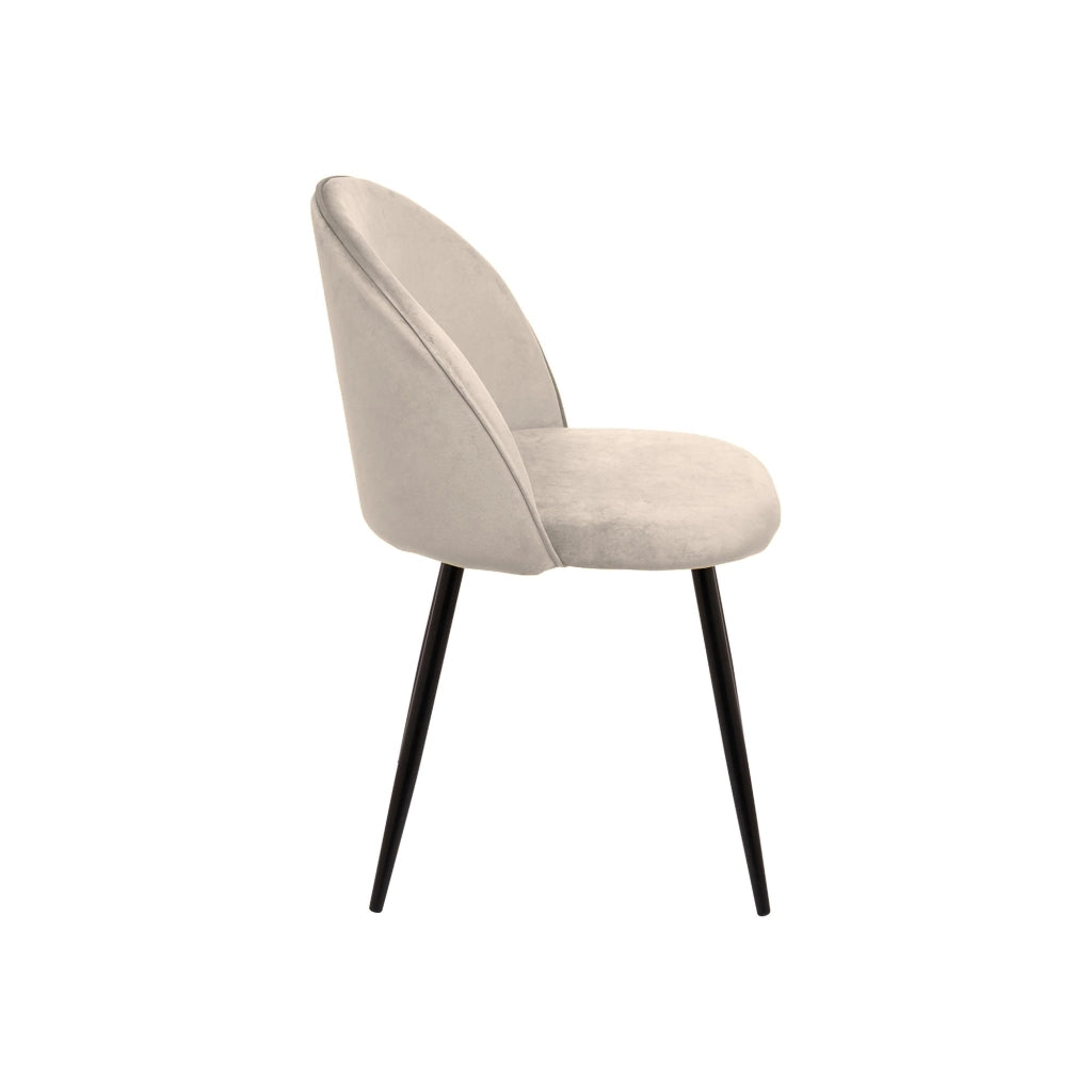 Set di 6 sedie Achito, Poltrona rivestita in velluto, Sedia da pranzo imbottita, Seduta per riunioni, 51x54h82 cm, Grigio chiaro