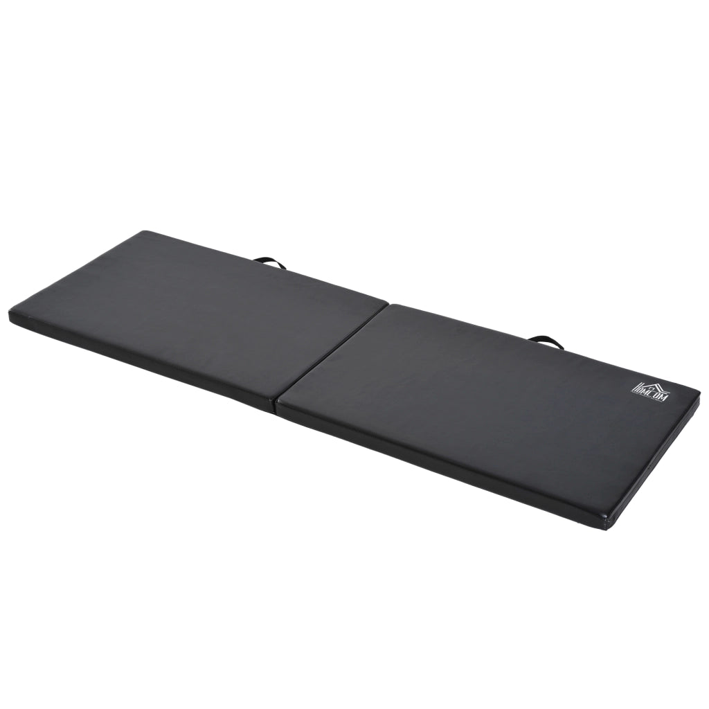 Tappetino Ginnastica Pieghevole 180x60x5 cm Antiscivolo Materassino Fitness Nero