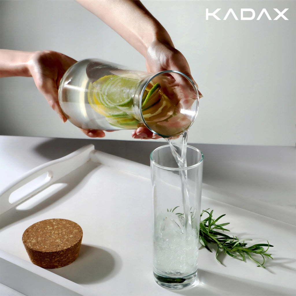 Caraffa KADAX da 1 litro, bicchiere da vino o brocca per limonata e succo di frutta.